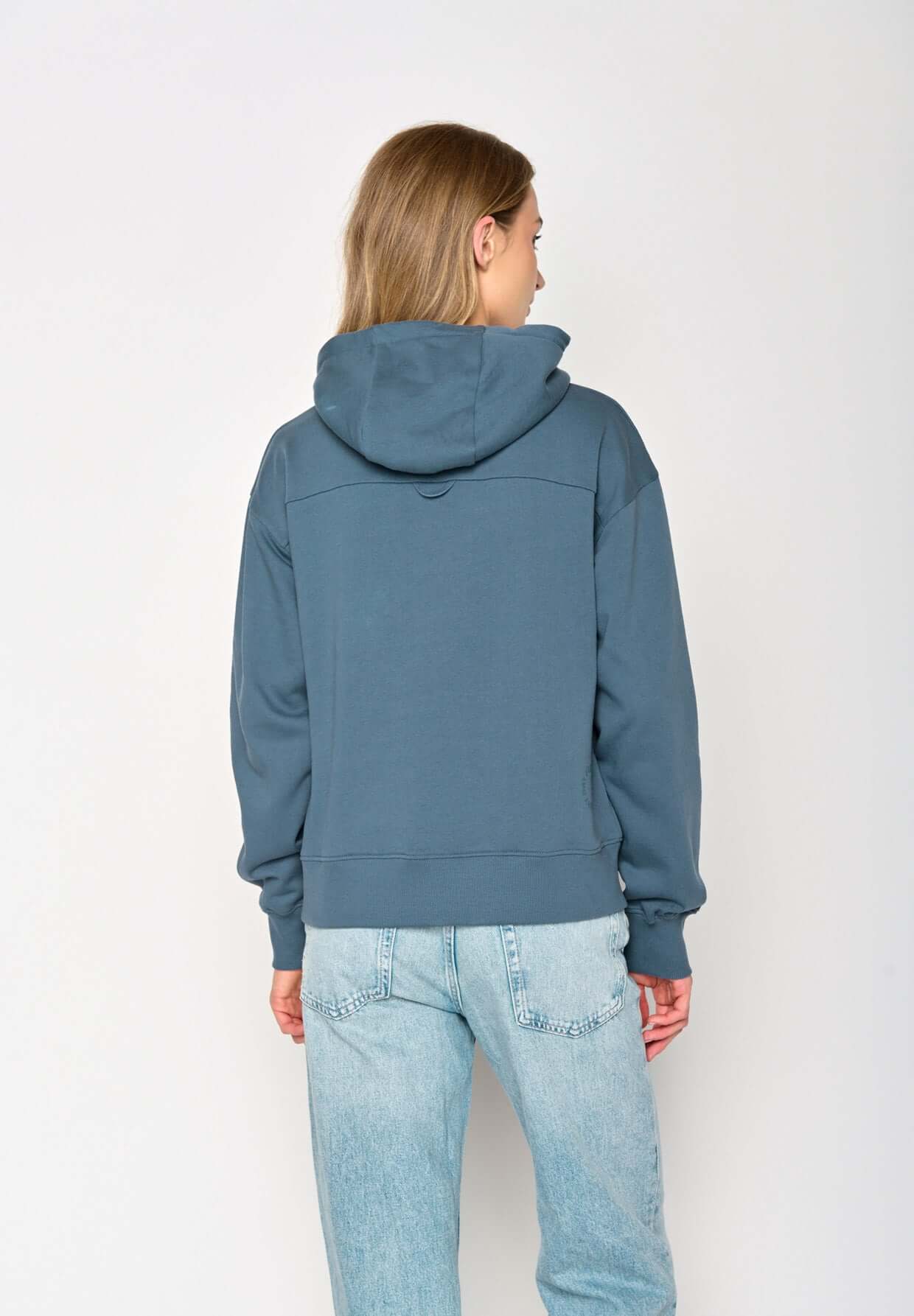 Blau:  Gemütlicher Hoodie aus Bio-Baumwoll Mix für Damen [17108]