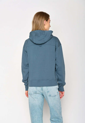Blau:  Gemütlicher Hoodie aus Bio-Baumwoll Mix für Damen [17108]