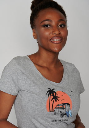 Heather Grey: Sportliches T-Shirt aus Bio-Baumwolle für Damen [17111]