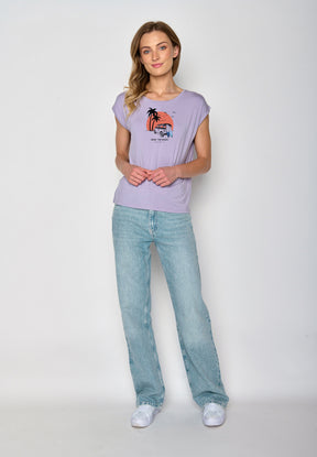 Lilac: Lässiges Shirt aus LENZING™ TENCEL™ Mix für Damen [17122]