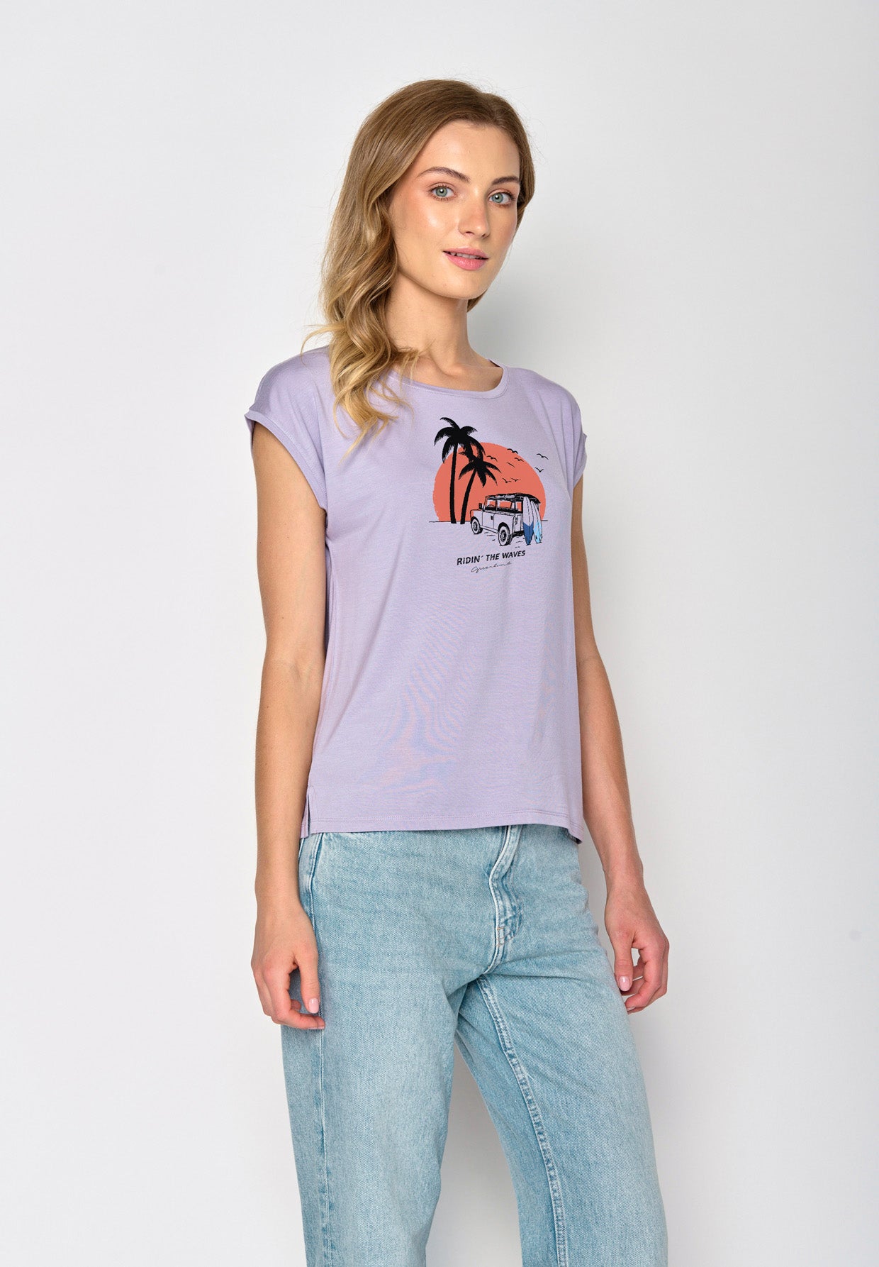 Lila:  Lässiges Shirt aus LENZING™ TENCEL™ Mix für Damen [17123]