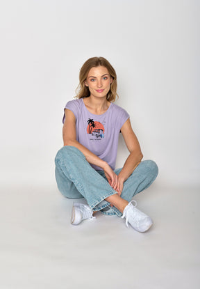 Lila:  Lässiges Shirt aus LENZING™ TENCEL™ Mix für Damen [17125]