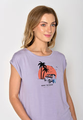 Lila:  Lässiges Shirt aus LENZING™ TENCEL™ Mix für Damen [17126]