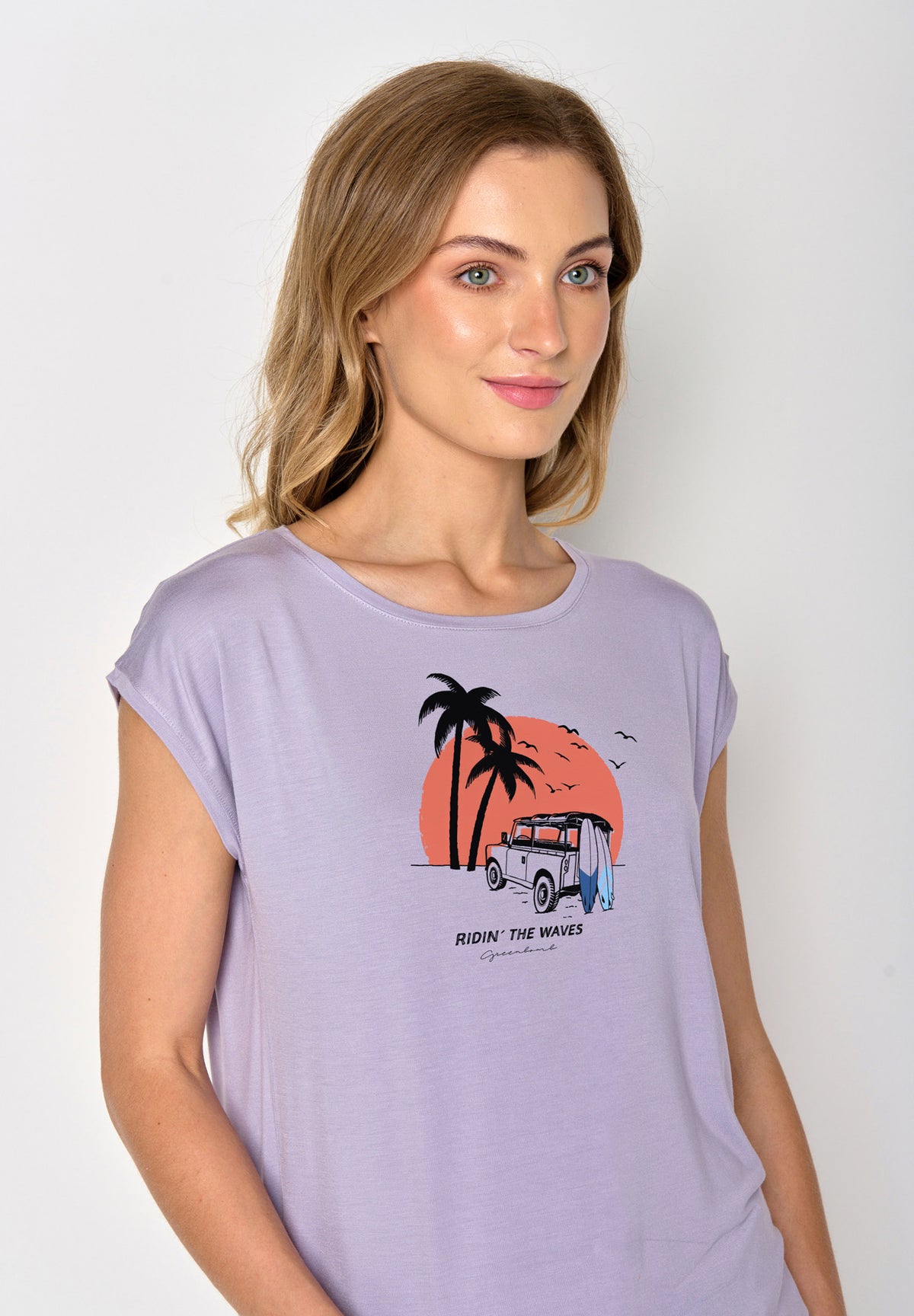 Lilac: Lässiges Shirt aus LENZING™ TENCEL™ Mix für Damen [17126]