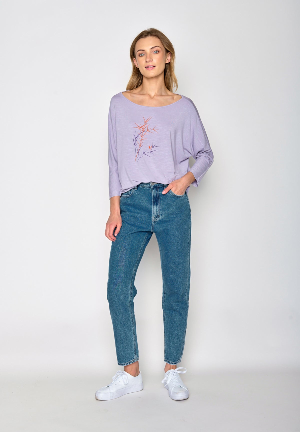 Lila:  Gemütliches Longsleeve aus Viskose (LENZING™ ECOVERO™) Mix für Damen [17130]