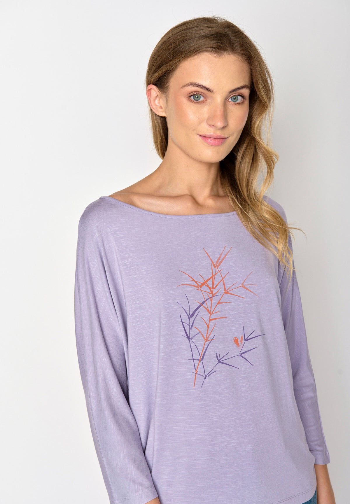 Lila:  Gemütliches Longsleeve aus Viskose (LENZING™ ECOVERO™) Mix für Damen [17133]
