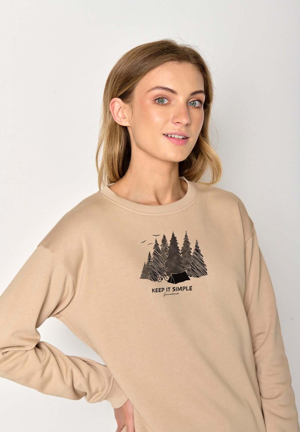 Braun:  Gemütliches Sweatshirt aus Bio-Baumwolle für Damen [17150]