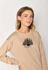 Braun:  Gemütliches Sweatshirt aus Bio-Baumwolle für Damen [17150]