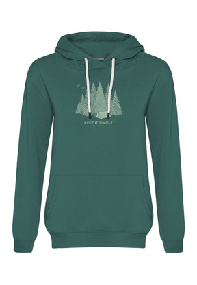 Jungle Green: Gemütlicher Hoodie aus Bio-Baumwolle für Damen [17151]