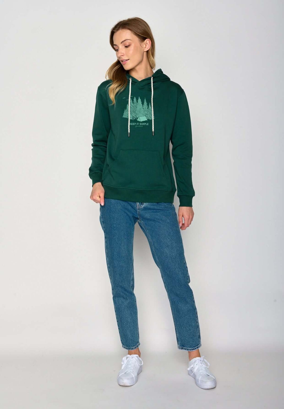 Grün:  Gemütlicher Hoodie aus Bio-Baumwolle für Damen [17152]