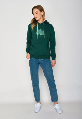 Jungle Green: Gemütlicher Hoodie aus Bio-Baumwolle für Damen [17152]