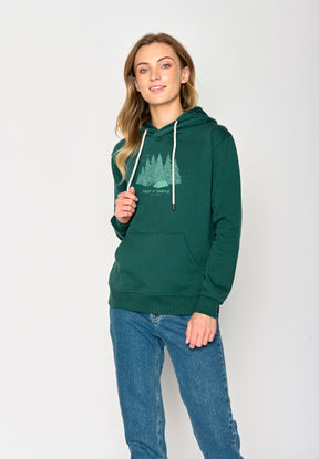 Jungle Green: Gemütlicher Hoodie aus Bio-Baumwolle für Damen [17153]