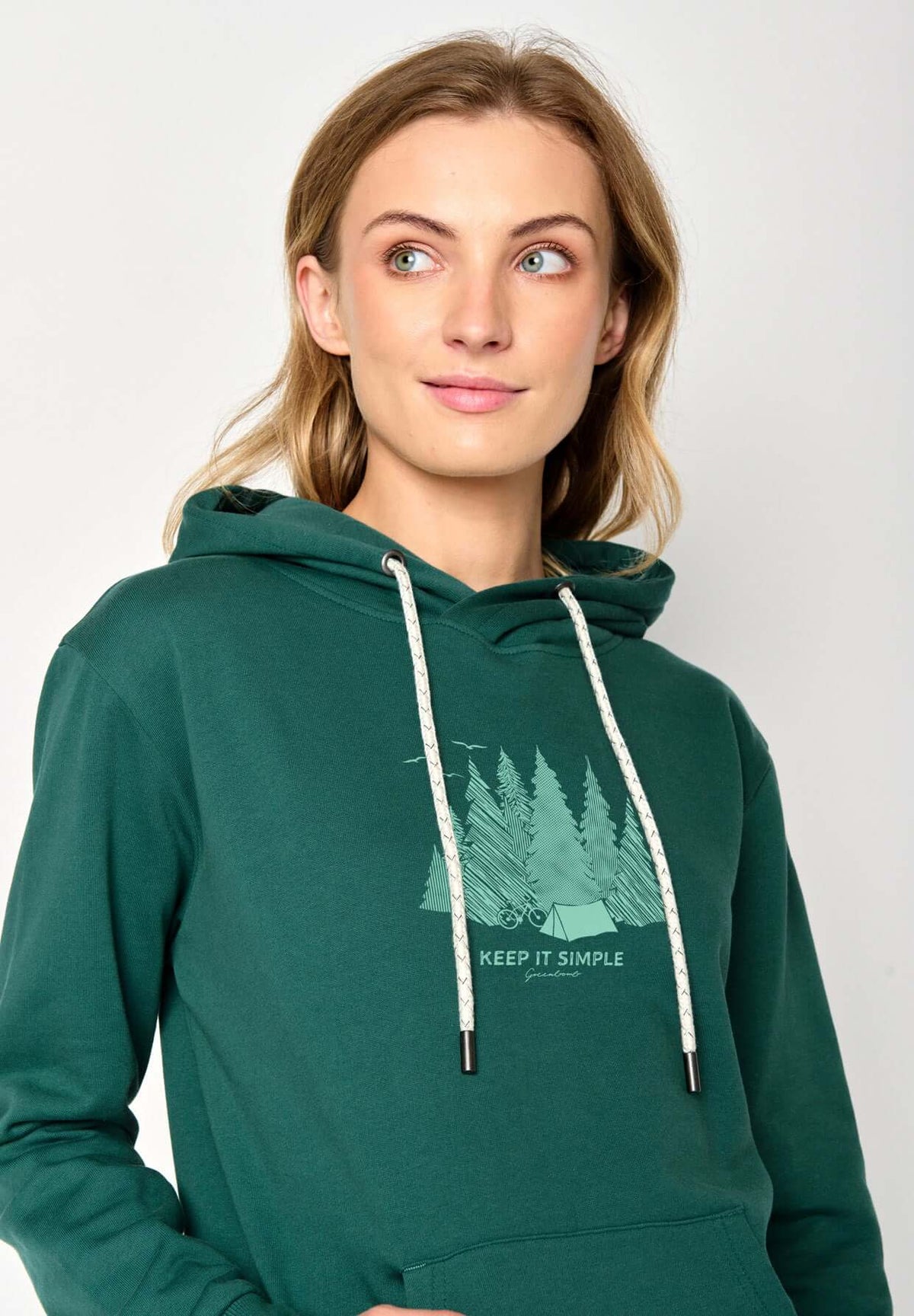 Grün:  Gemütlicher Hoodie aus Bio-Baumwolle für Damen [17155]