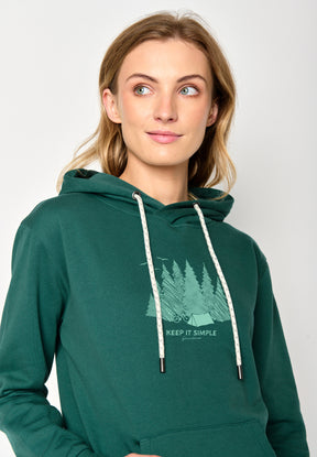 Grün:  Gemütlicher Hoodie aus Bio-Baumwolle für Damen [17155]