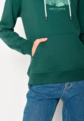 Grün:  Gemütlicher Hoodie aus Bio-Baumwolle für Damen [17156]