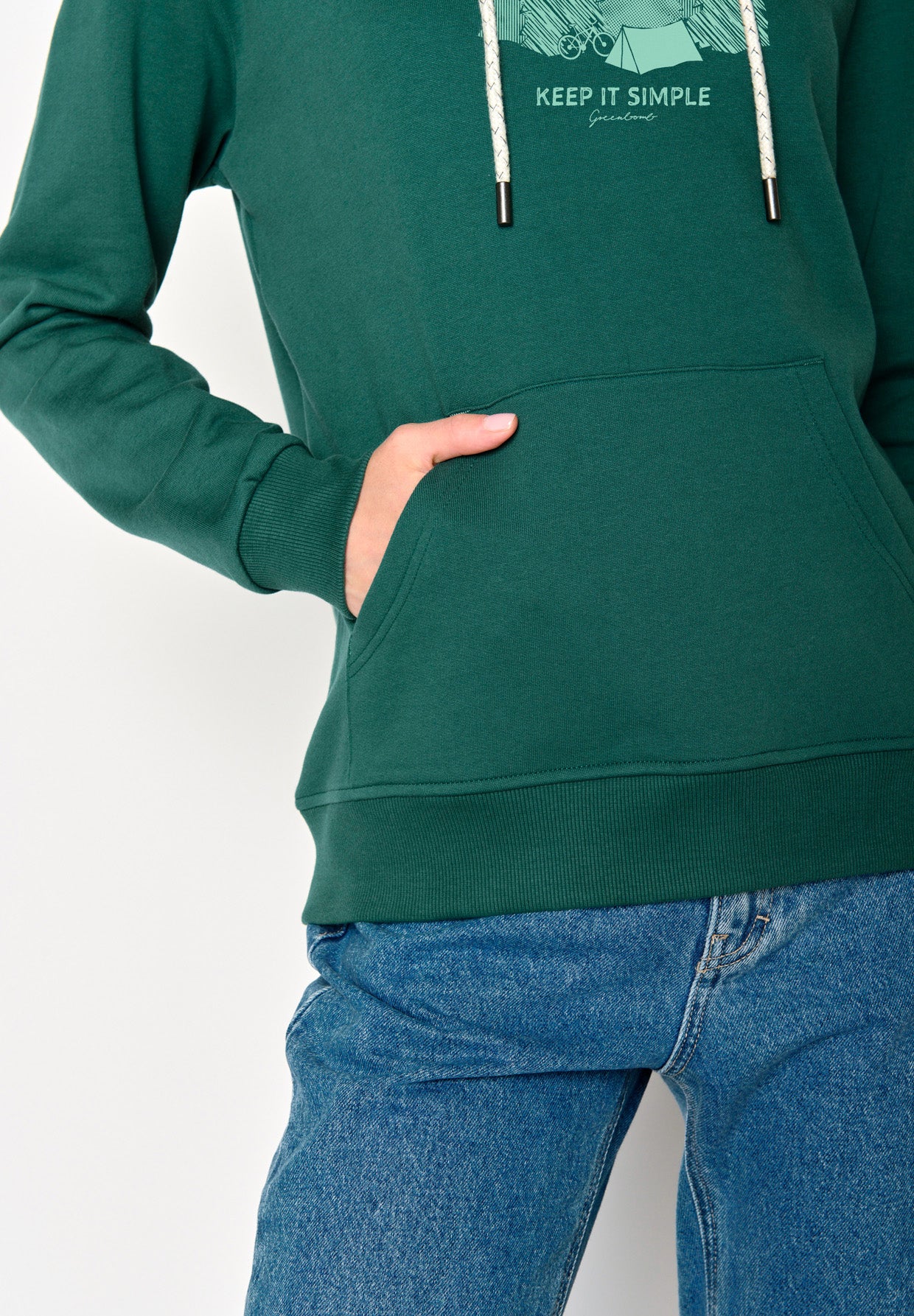Jungle Green: Gemütlicher Hoodie aus Bio-Baumwolle für Damen [17156]