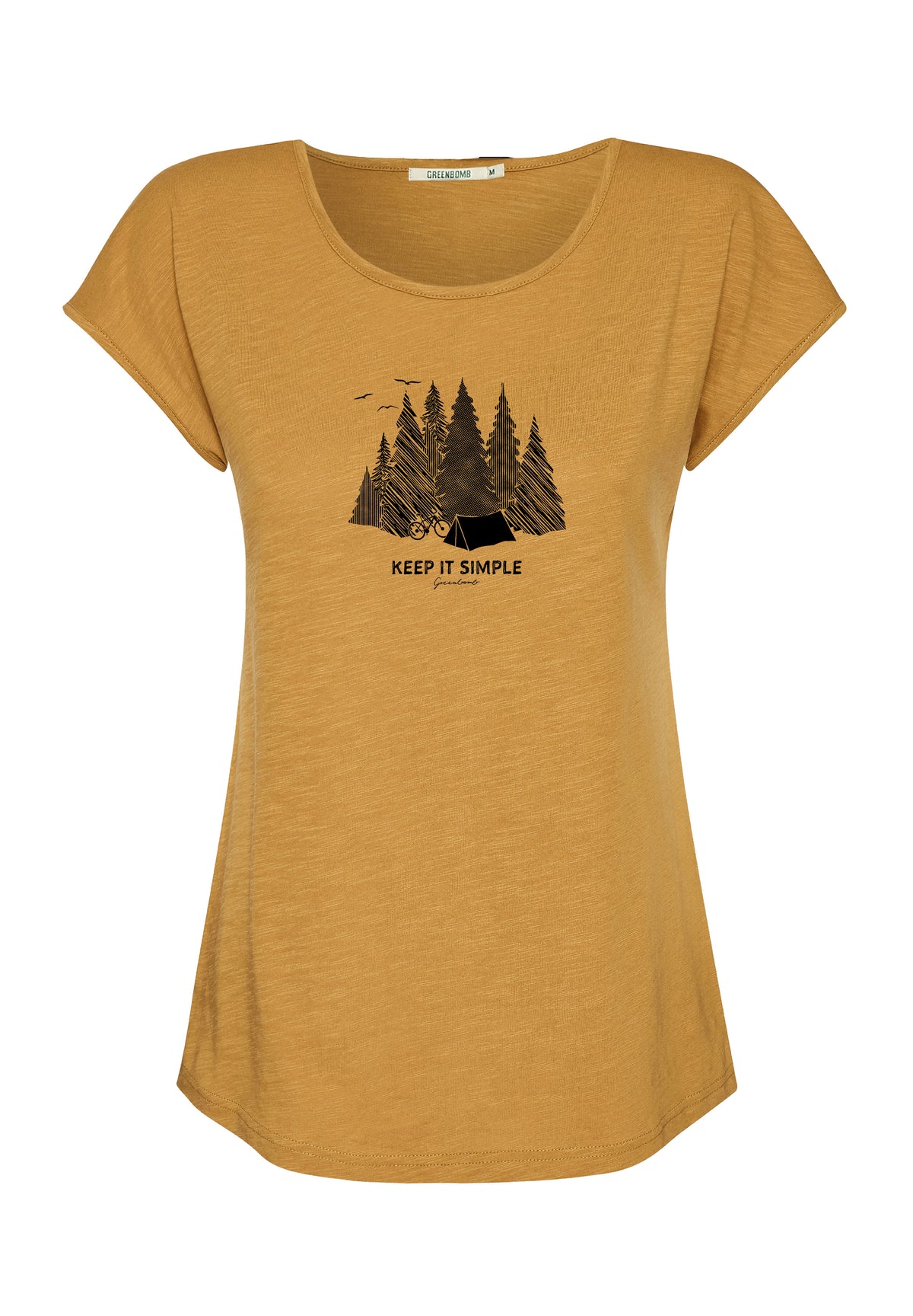 Golden Yellow: Lässiges T-Shirt aus Bio-Baumwolle für Damen [17157]
