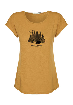 Golden Yellow: Sportliches T-Shirt aus Bio-Baumwolle für Damen [17157]