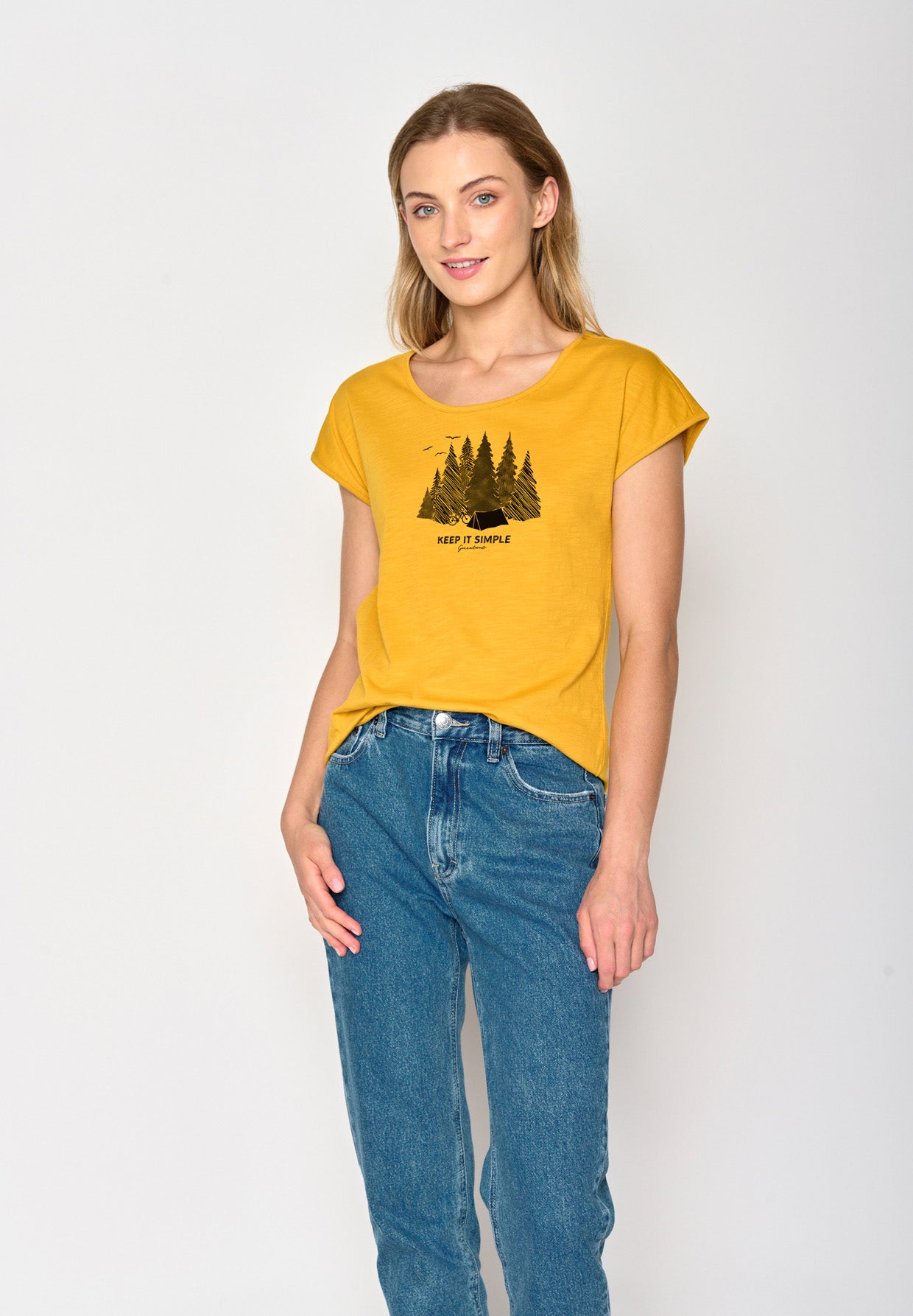 Gelb:  Sportliches T-Shirt aus Bio-Baumwolle für Damen [17159]