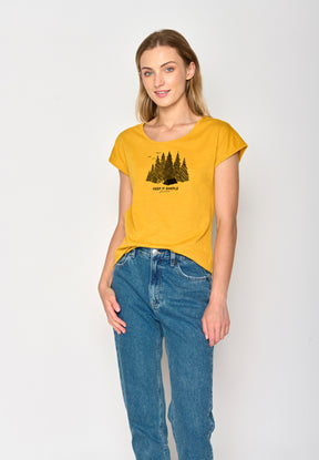Golden Yellow: Sportliches T-Shirt aus Bio-Baumwolle für Damen [17159]
