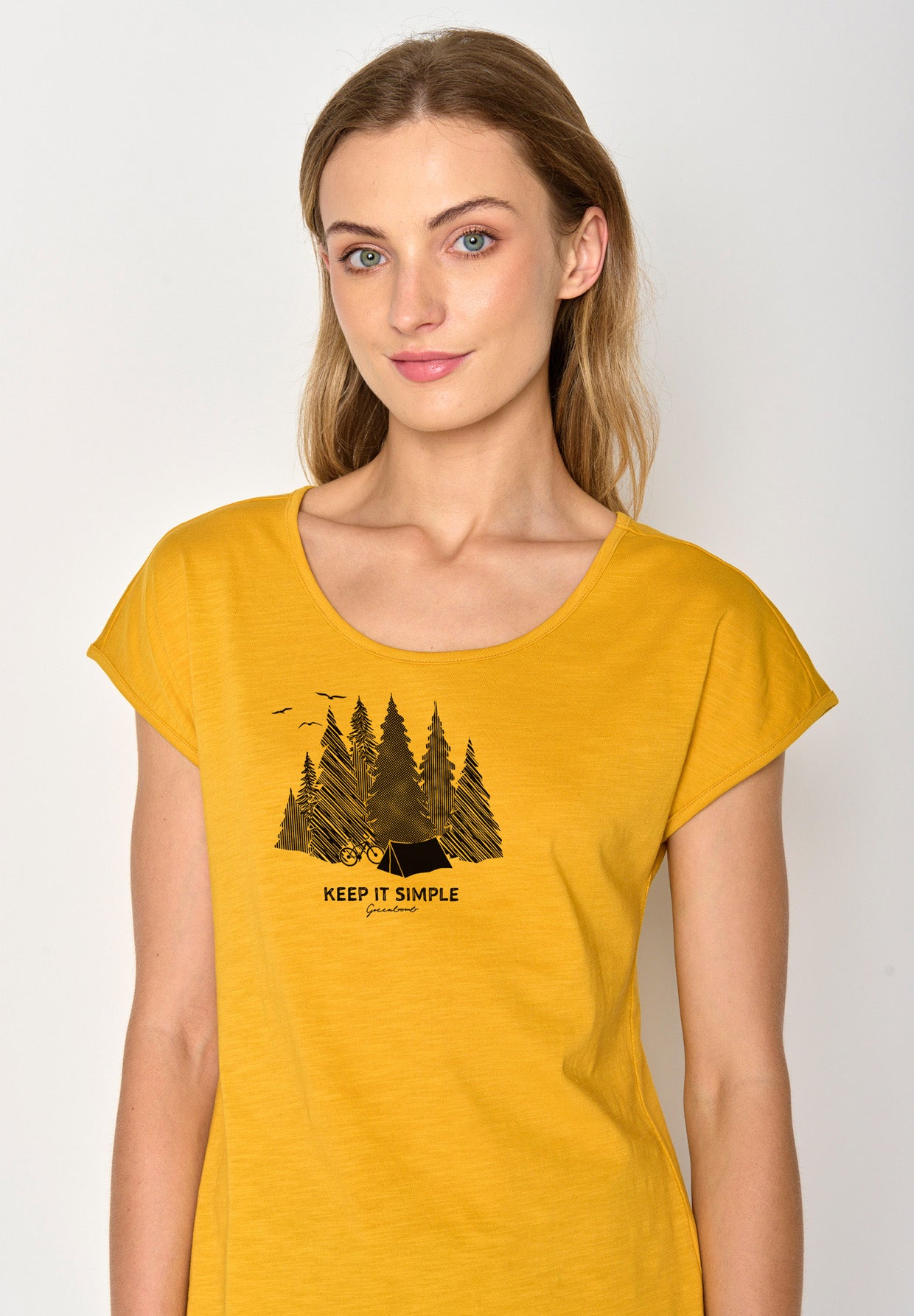 Golden Yellow: Sportliches T-Shirt aus Bio-Baumwolle für Damen [17161]