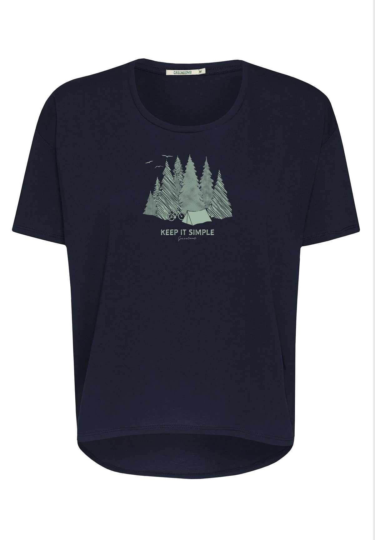 Navy: Lässiges T-Shirt aus Bio-Baumwoll-Mix für Damen [17162]