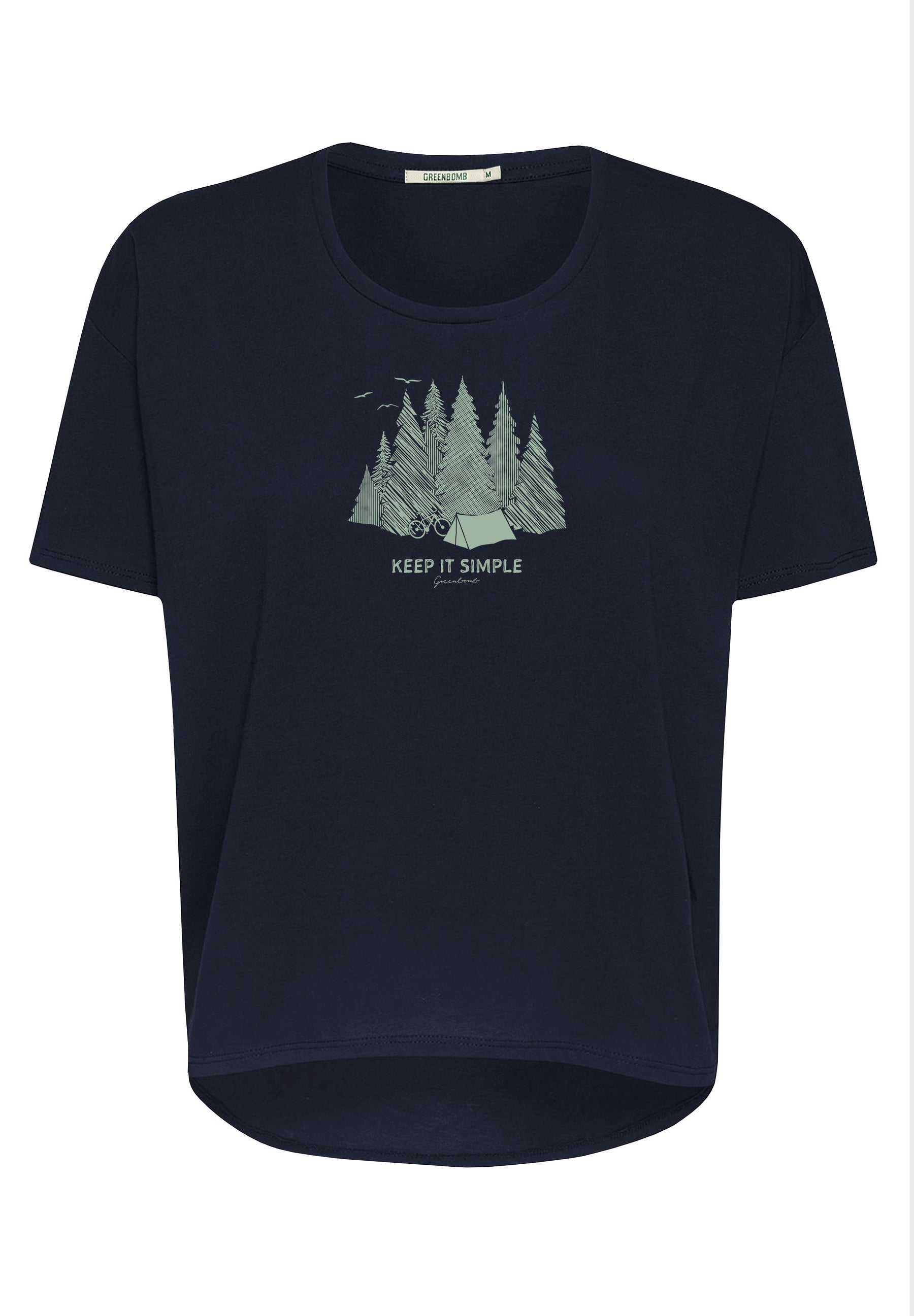 Navy: Lässiges T-Shirt aus Bio-Baumwoll Mix für Damen [17162]