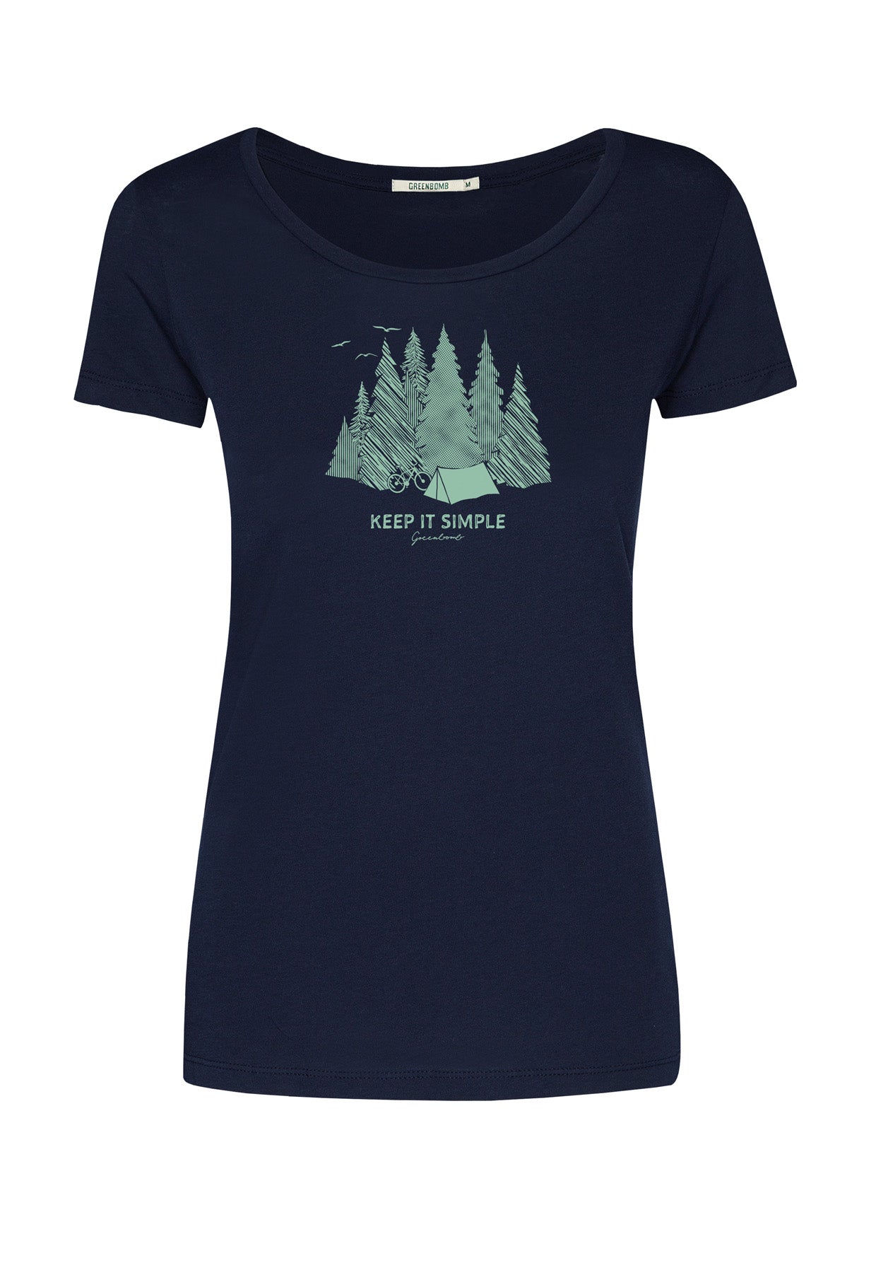 Blau:  Lässiges T-Shirt aus Bio-Baumwolle für Damen [17171]