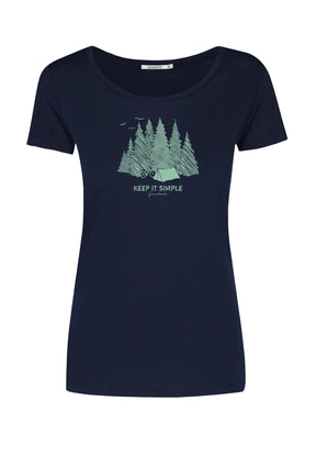 Blau:  Lässiges T-Shirt aus Bio-Baumwolle für Damen [17171]