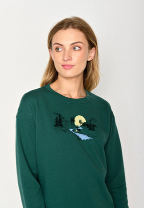 Jungle Green: Gemütliches Sweatshirt aus Bio-Baumwolle für Damen [17176]