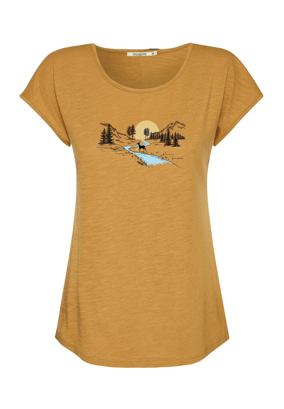 Golden Yellow: Lässiges T-Shirt aus Bio-Baumwolle für Damen [17178]