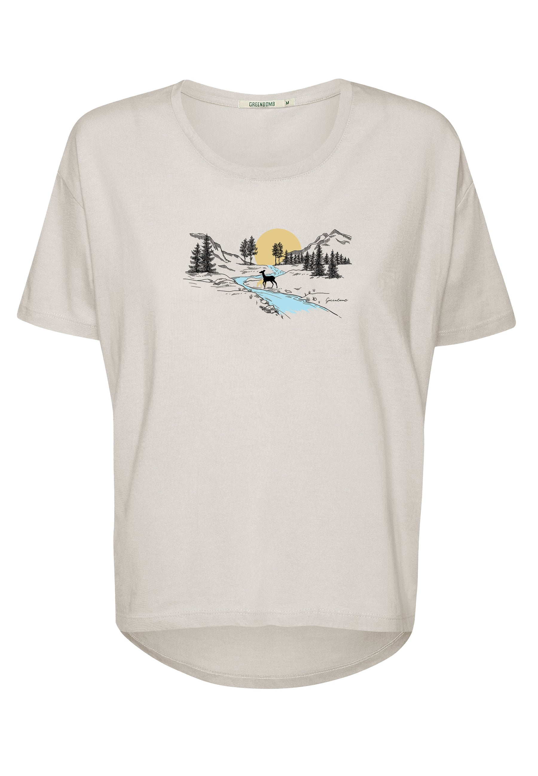 Creme White: Lässiges T-Shirt aus Bio-Baumwoll Mix für Damen [17183]