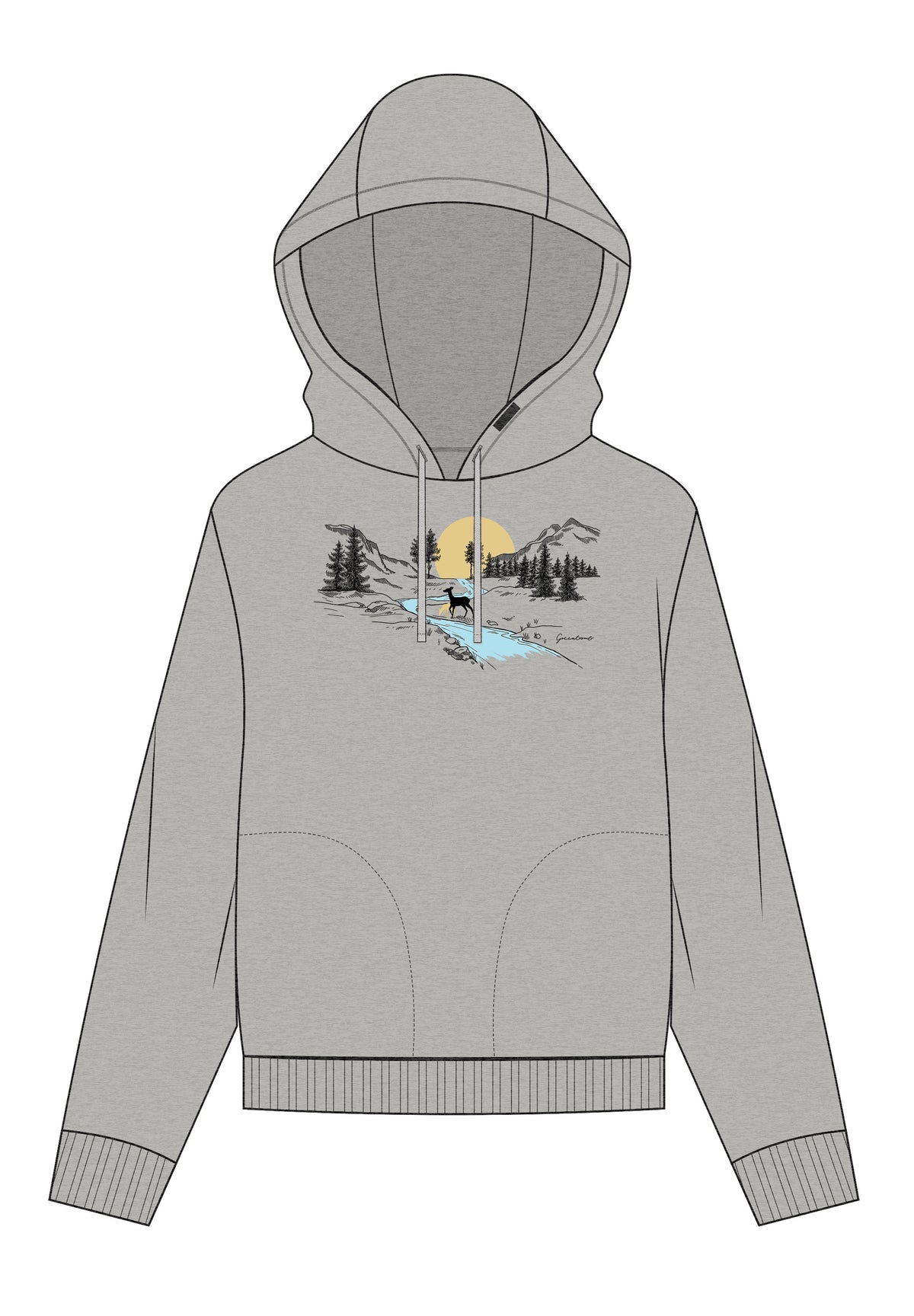 Heather Grey: Gemütlicher Hoodie aus Bio-Baumwoll Mix für Damen [17188]