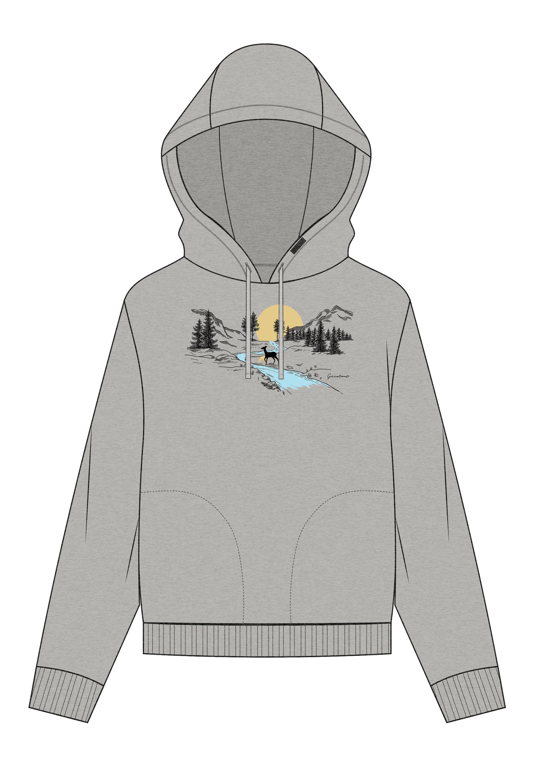 Heather Grey: Gemütlicher Hoodie aus Bio-Baumwoll Mix für Damen [17188]