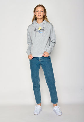Grau:  Gemütlicher Hoodie aus Bio-Baumwoll Mix für Damen [17190]