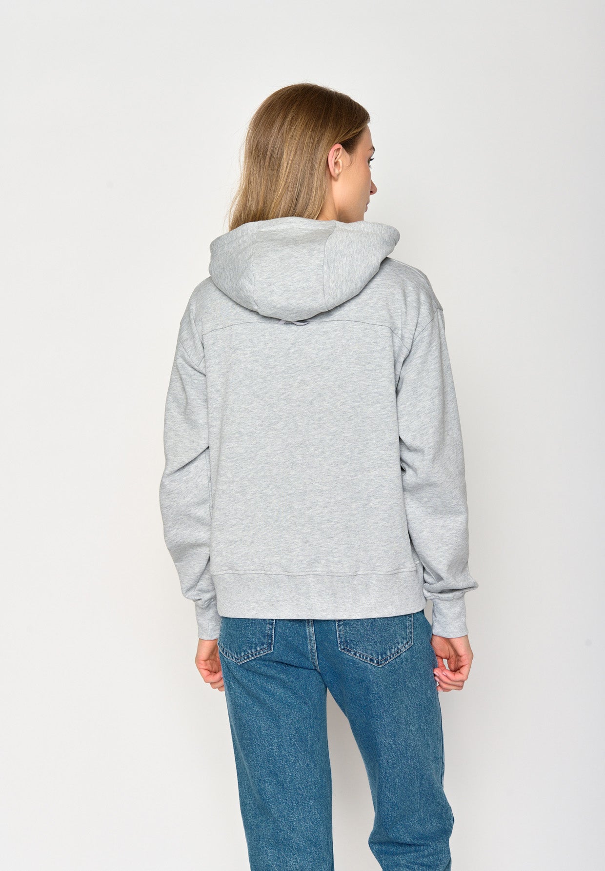 Grau:  Gemütlicher Hoodie aus Bio-Baumwoll Mix für Damen [17192]