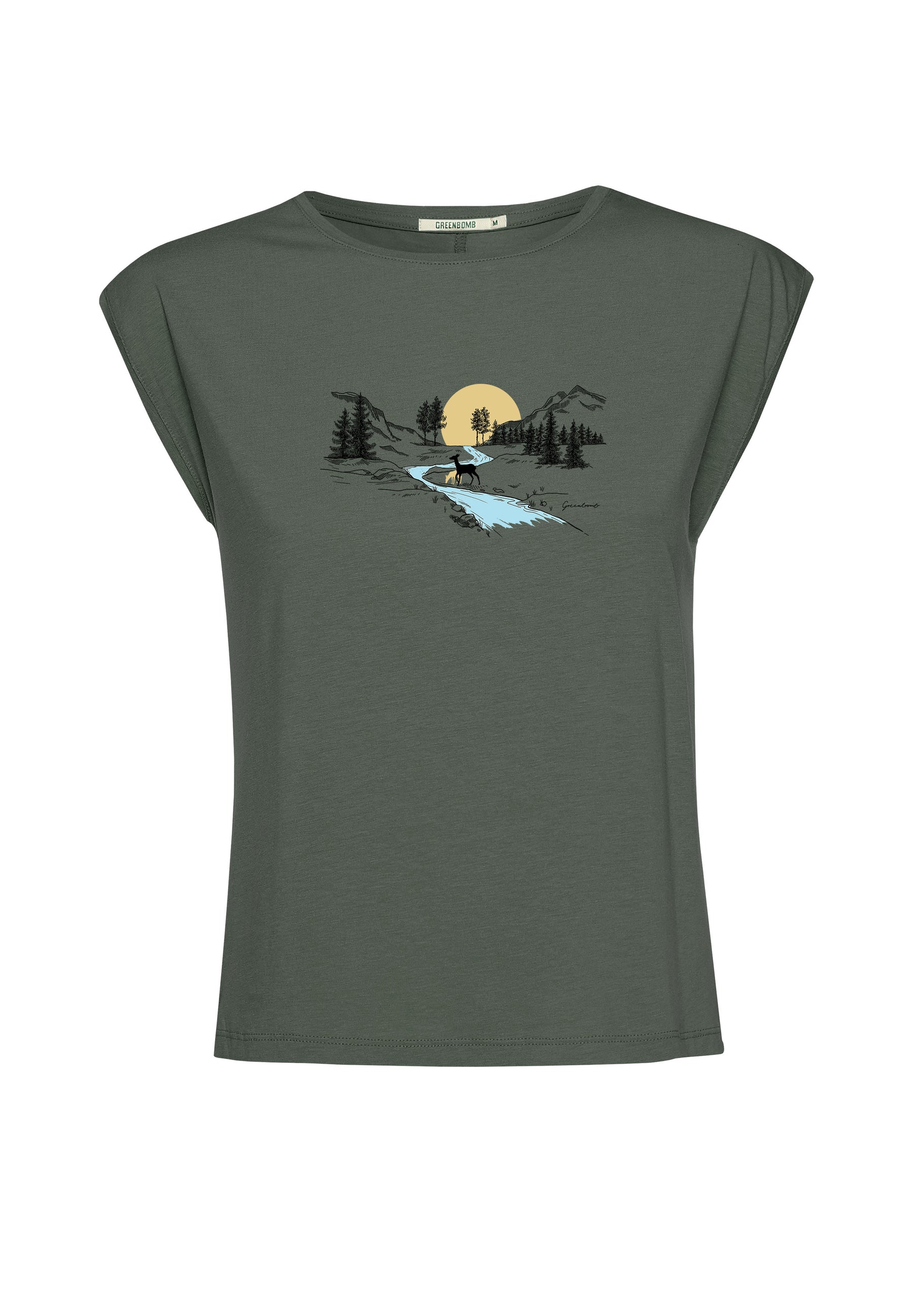 Dirty Olive: Lässiges Shirt aus LENZING™ TENCEL™ Mix für Damen [17195]