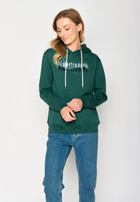 Jungle Green: Gemütlicher Hoodie aus Bio-Baumwolle für Damen [17203]