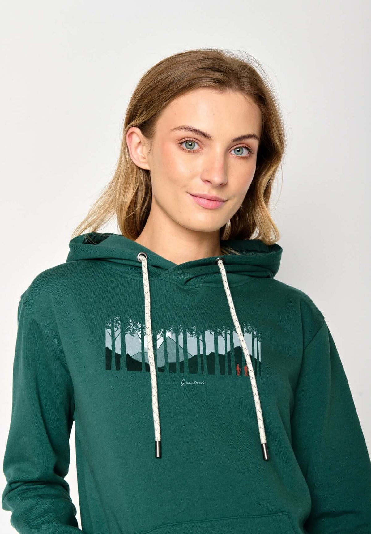 Grün:  Gemütlicher Hoodie aus Bio-Baumwolle für Damen [17205]