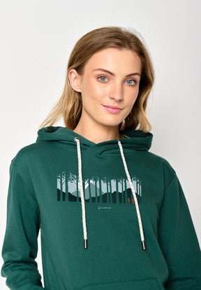 Jungle Green: Gemütlicher Hoodie aus Bio-Baumwolle für Damen [17205]