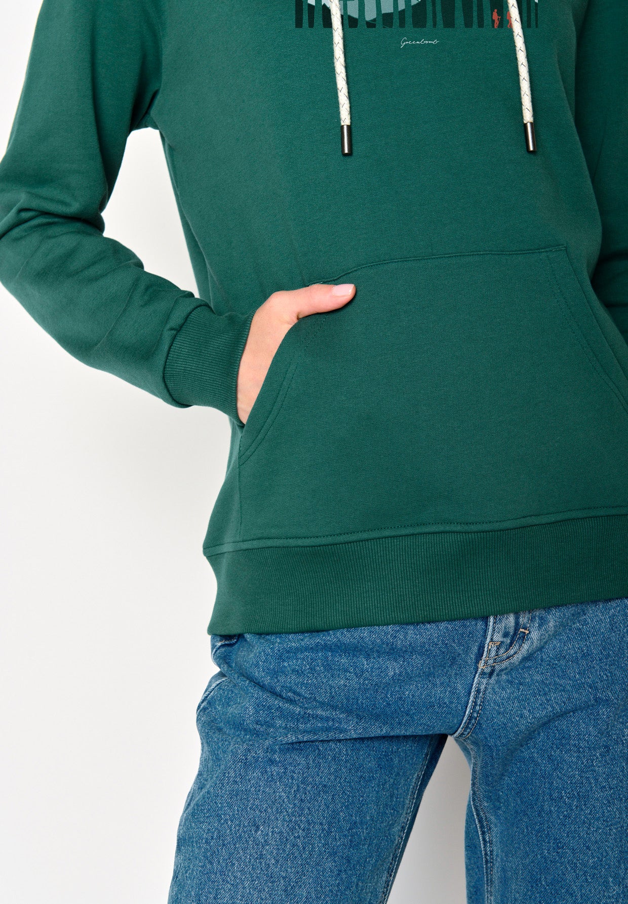 Jungle Green: Gemütlicher Hoodie aus Bio-Baumwolle für Damen [17206]