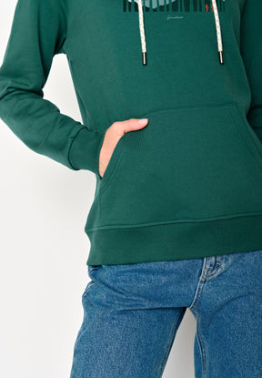 Jungle Green: Gemütlicher Hoodie aus Bio-Baumwolle für Damen [17206]