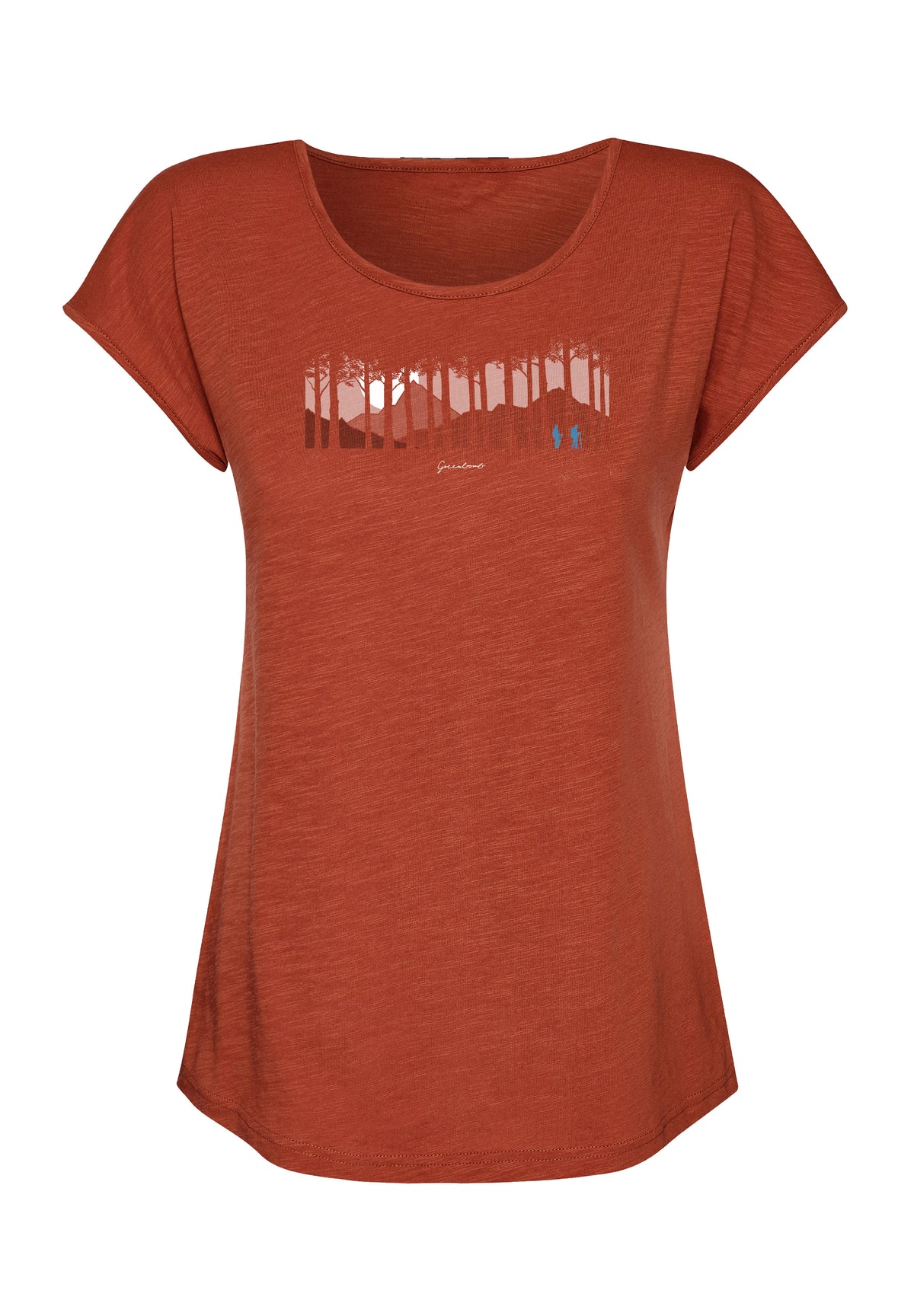 Clay Red: Lässiges T-Shirt aus Bio-Baumwolle für Damen [17207]