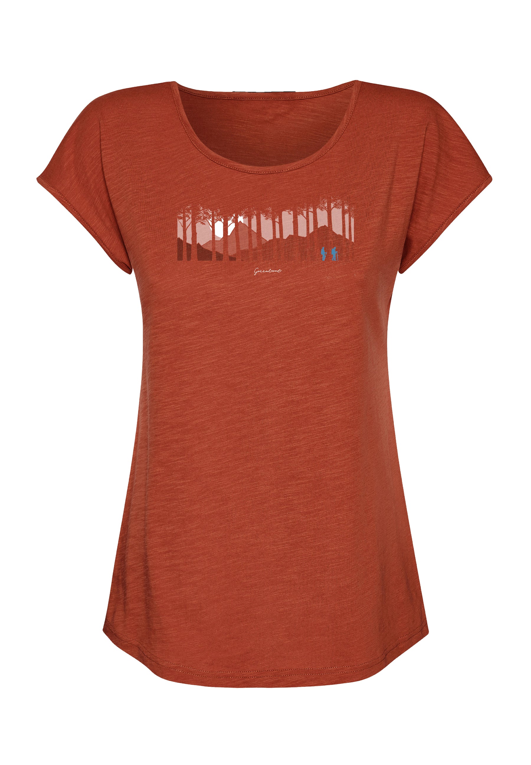 Clay Red: Lässiges T-Shirt aus Bio-Baumwolle für Damen [17207]