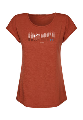 Clay Red: Lässiges T-Shirt aus Bio-Baumwolle für Damen [17207]