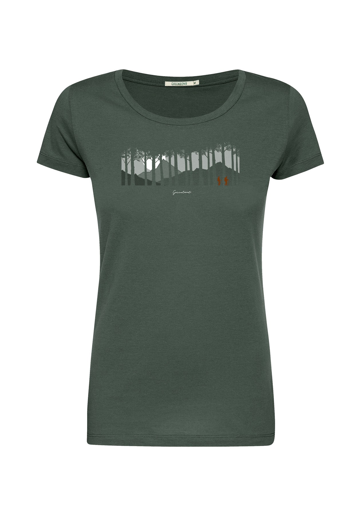Grün:  Lässiges T-Shirt aus Bio-Baumwolle für Damen [17217]