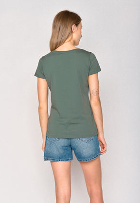 Grün:  Lässiges T-Shirt aus Bio-Baumwolle für Damen [17220]