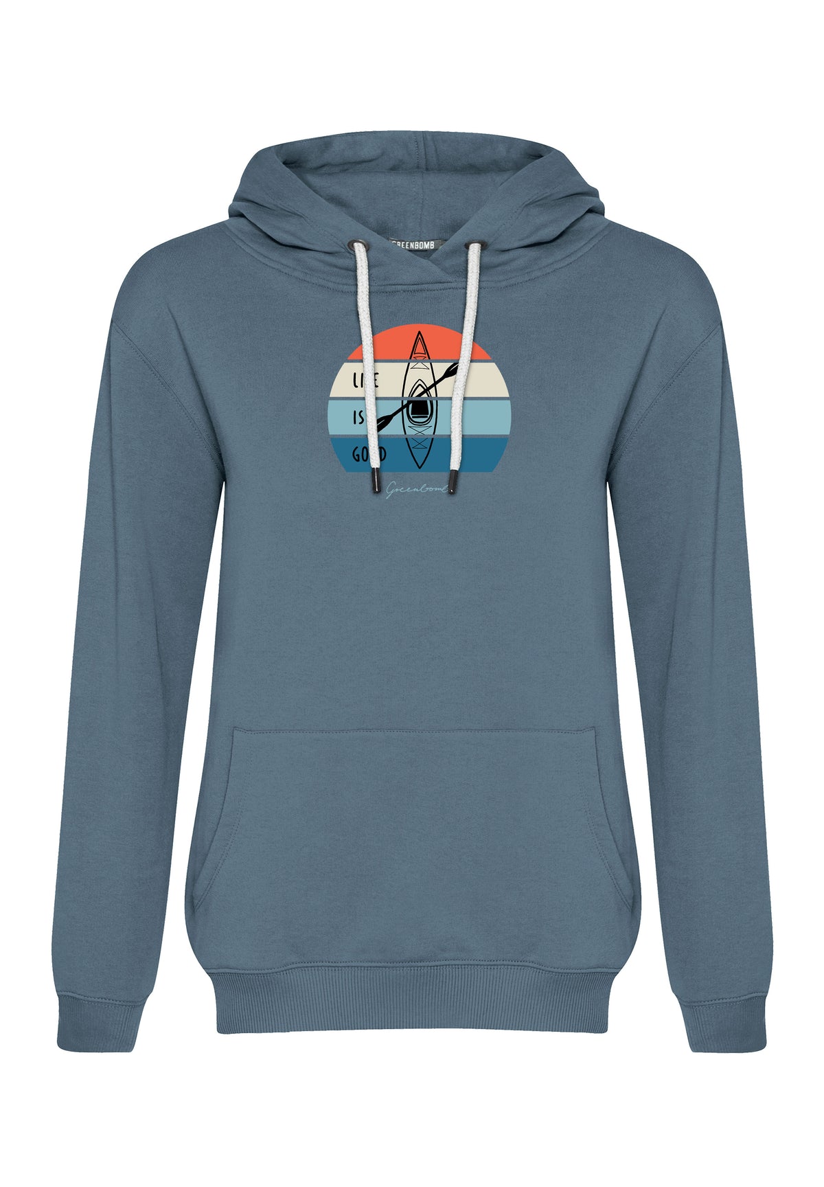 Vintage Blue: Gemütlicher Hoodie aus Bio-Baumwolle für Damen [17228]