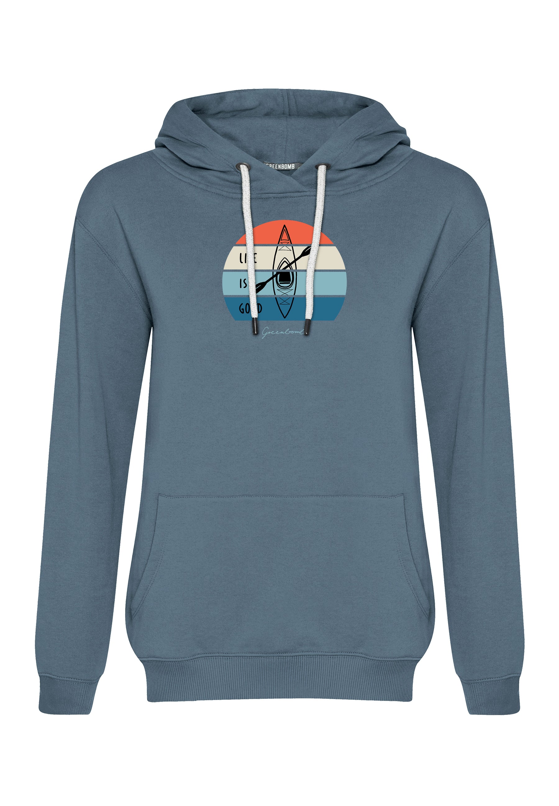 Vintage Blue: Gemütlicher Hoodie aus Bio-Baumwolle für Damen [17228]