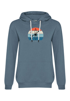 Vintage Blue: Gemütlicher Hoodie aus Bio-Baumwolle für Damen [17228]